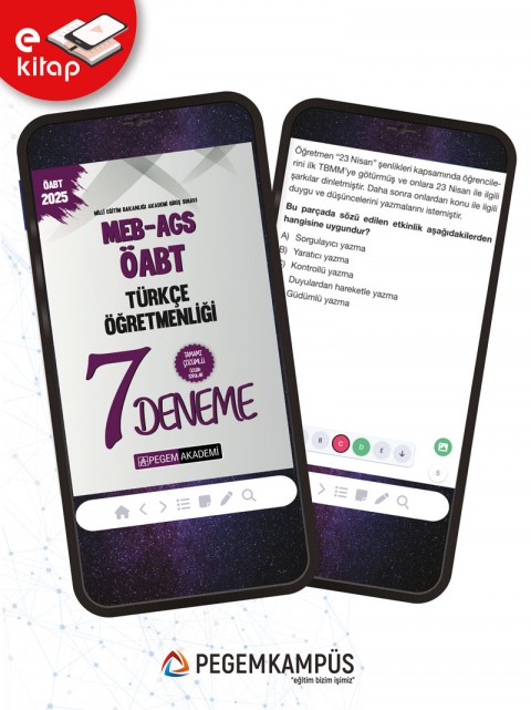 2025 MEB-AGS-ÖABT Türkçe Öğretmenliği Tamamı Çözümlü 7 E-Deneme