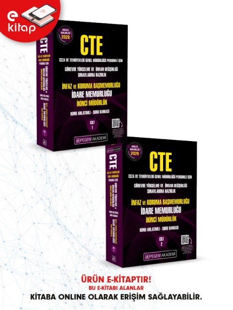 2026 CTE Adalet Bakanlığı Ceza ve Tevkifevleri Genel Müdürlüğü Görevde Yükselme ve Ünvan Değişikliği Konu Anlatımlı Soru Bankası İdare Memurluğu İnfaz ve Koruma Başmemurluğu (Cilt-1 ve Cilt-2) E-Kitap