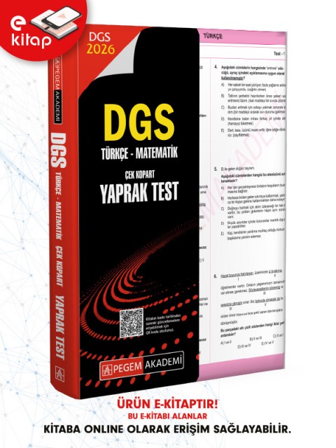2026 DGS Türkçe-Matematik Çek Kopart Yaprak Test (e-kitap)