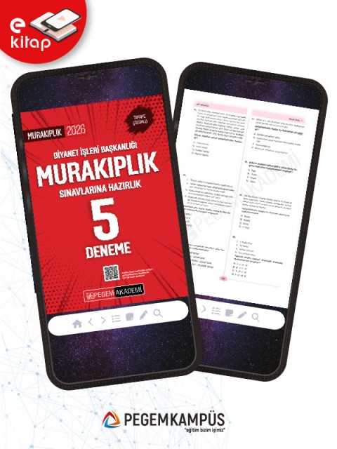 2026 Diyanet İşleri Başkanlığı Murakıplık Sınavlarına Hazırlık Tamamı Çözümlü 5 Deneme E-Kitap