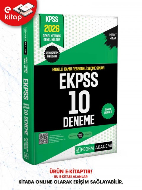 2026 EKPSS Engelli Kamu Personeli Seçme Sınavı Tamamı Çözümlü 10 E-Deneme (Ortaöğretim-Ön Lisans)