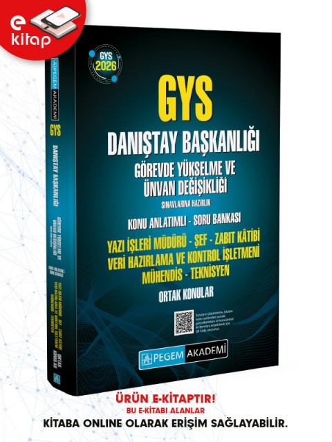 2026 GYS Danıştay Başkanlığı Görevde Yükselme ve Ünvan Değişikliği Sınavlarına Hazırlık Konu Anlatımlı Soru Bankası Ortak Konular E-Kitap