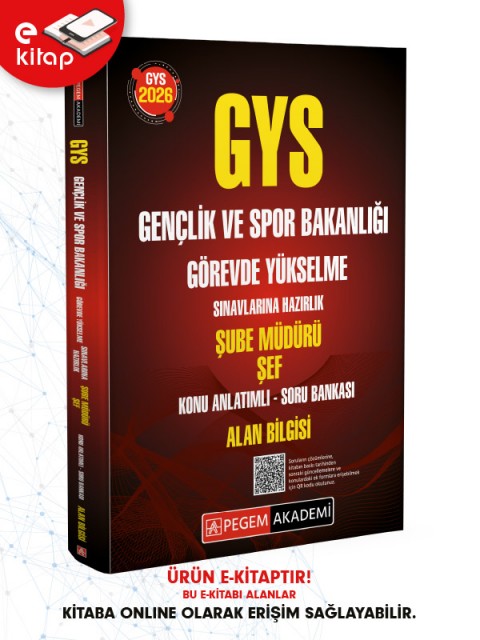 2026 GYS Gençlik ve Spor Bakanlığı Görevde Yükselme Sınavlarına Hazırlık Şube Müdürü Şef Konu Anlatımlı Soru Bankası ALAN BİLGİSİ E-Kitap