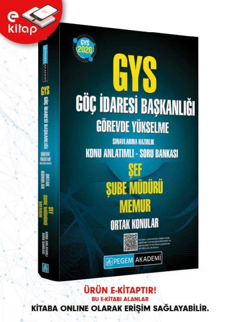 2026 GYS Göç İdaresi Başkanlığı Görevde Yükselme Sınavlarına Hazırlık Konu Anlatımlı Soru Bankası E-Kitap ŞEF ŞUBE MÜDÜR MEMUR ORTAK KONULAR