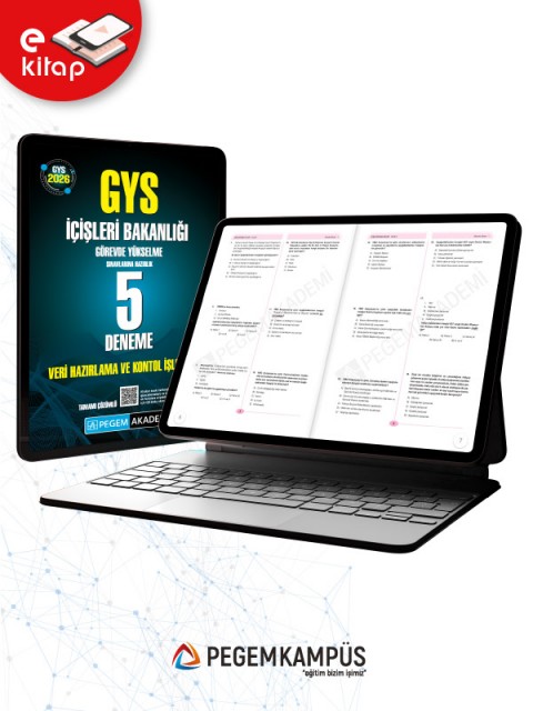 2026 GYS İçişleri Bakanlığı Görevde Yükselme Sınavlarına Hazırlık Tamamı Çözümlü 5 Deneme Veri Hazırlama ve Kontrol İşletmeni E-Kitap