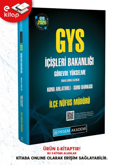 2026 GYS İçişleri Bakanlığı Görevde Yükselme Sınavlarına Hazırlık İlçe Nüfus Müdürü Konu Anlatımlı Soru Bankası E-Kitap