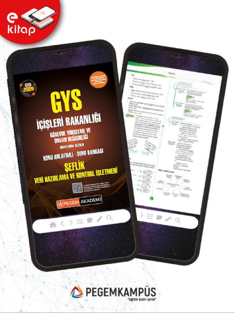 2026 GYS İçişleri Bakanlığı Görevde Yükselme ve Ünvan Değişikliği Sınavlarına Hazırlık Konu Anlatımlı Soru Bankası ŞEFLİK VERİ HAZIRLAMA ve KONTROL İŞLETMENİ E-Kitap