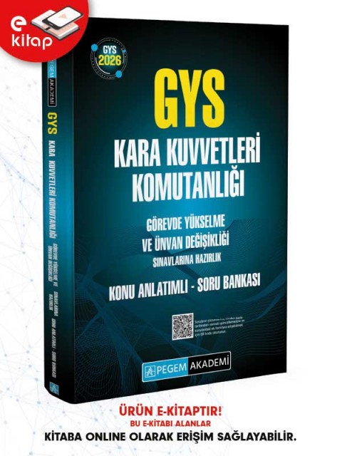 2026 GYS Kara Kuvvetleri Komutanlığı Görevde Yükselme ve Ünvan Değişikliği Sınavlarına Hazırlık Konu Anlatımlı Soru Bankası E-Kitap