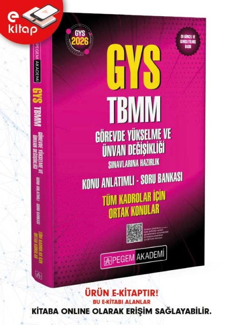 2026 GYS TBMM Görevde Yükselme ve Ünvan Değişikliği Sınavlarına Hazırlık Konu Anlatımlı Soru Bankası E-Kitap - Tüm Kadrolar İçin Ortak Konular