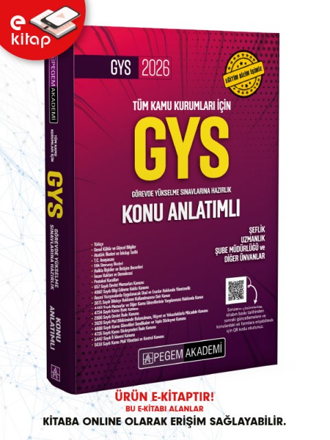 2026 GYS Tüm Kamu Kurumları İçin Görevde Yükselme Sınavlarına Hazırlık Konu Anlatımlı E-Kitap