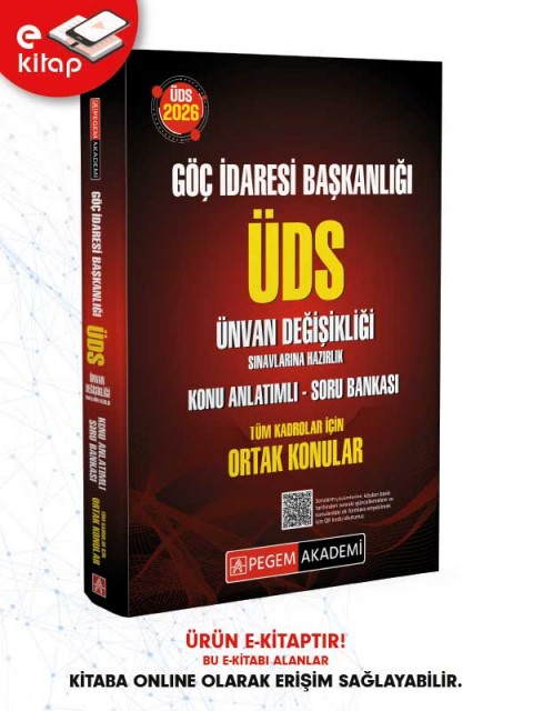 2026 Göç İdaresi Başkanlığı ÜDS Ünvan Değişikliği Sınavlarına Hazırlık Konu Anlatımlı Soru Bankası E-Kitap - Tüm Kadrolar İçin ORTAK KONULAR