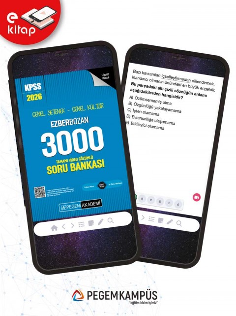 2026 KPSS Genel Yetenek Genel Kültür 3000 Tamamı Video Çözümlü Ezberbozan E-Soru Bankası