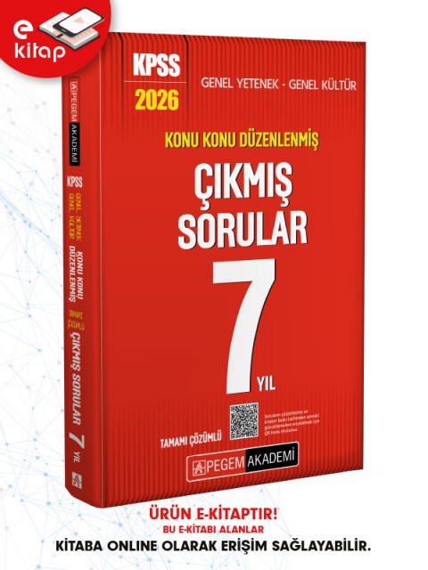 2026 KPSS Genel Yetenek Genel Kültür Konu Konu Düzenlenmiş Tamamı Çözümlü Çıkmış Sorular 7 Yıl E-Kitap