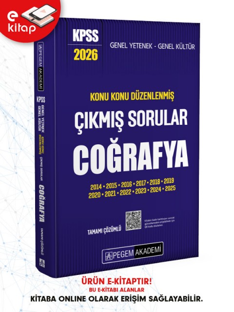 2026 KPSS Genel Yetenek Genel Kültür Konu Konu Düzenlenmiş Tamamı Çözümlü Çıkmış Sorular COĞRAFYA E-Kitap