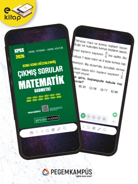 2026 KPSS Genel Yetenek Genel Kültür Konu Konu Düzenlenmiş Tamamı Çözümlü Çıkmış Sorular MATEMATİK-GEOMETRİ E-Kitap