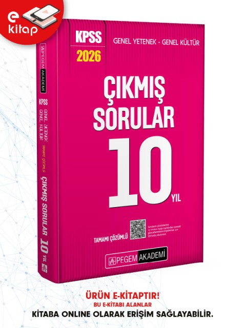 2026 KPSS Genel Yetenek Genel Kültür Tamamı Çözümlü Çıkmış Sorular 10 Yıl E-Kitap
