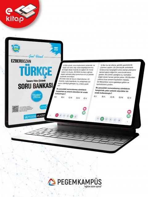 2026 KPSS Genel Yetenek Türkçe Tamamı Video Çözümlü Ezberbozan E-Soru Bankası