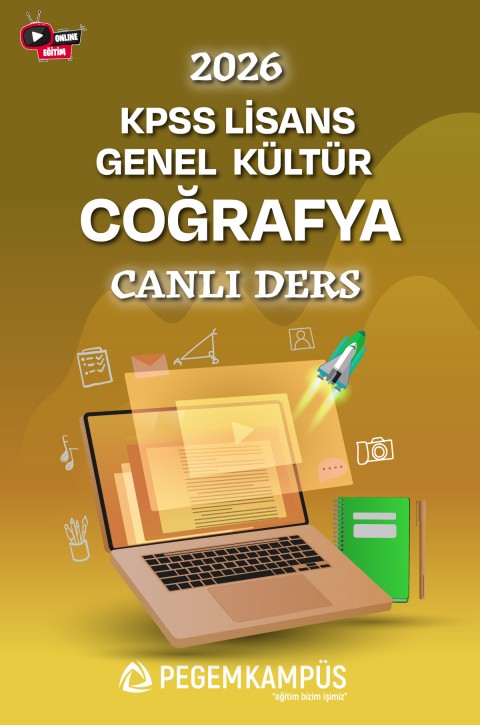 2026 KPSS Lisans Genel Kültür Coğrafya Canlı Ders + Ders İzleme Defteri + Soru Bankası