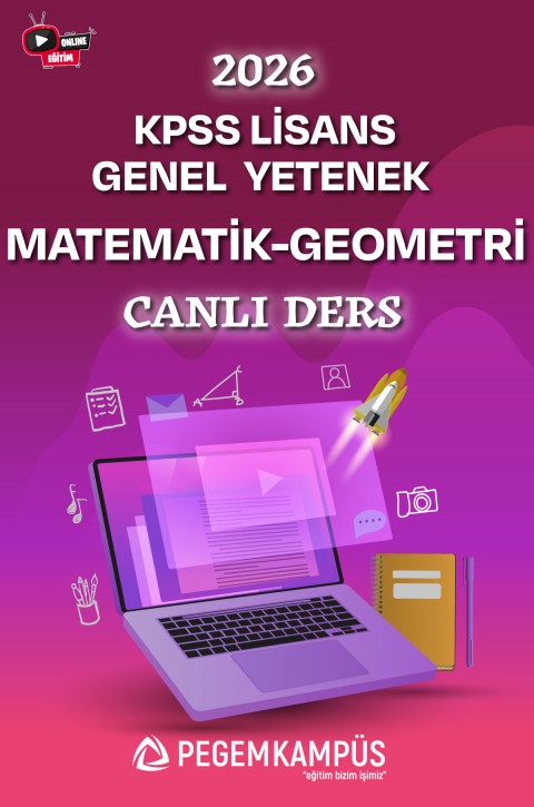 2026 KPSS Lisans Genel Yetenek Matematik-Geometri Canlı Ders + Ders İzleme Defteri + Soru Bankası