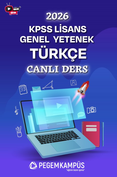 2026 KPSS Lisans Genel Yetenek Türkçe Canlı Ders + Ders İzleme Defteri + Soru Bankası