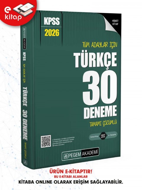 2026 KPSS Tüm Adaylar İçin Türkçe Tamamı Çözümlü 30 E-Deneme