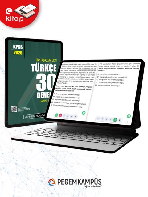 2026 KPSS Tüm Adaylar İçin Türkçe Tamamı Çözümlü 30 E-Deneme