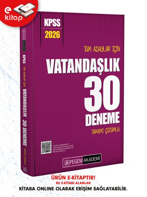 2026 KPSS Tüm Adaylar İçin Vatandaşlık Tamamı Çözümlü 30 E-Deneme