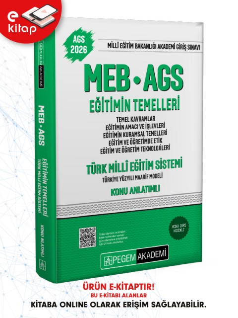 2026 MEB-AGS Eğitimin Temelleri-Türk Millî Eğitim Sistemi-Temel Kavramlar-Eğitimin Amacı ve İşlevleri-Eğitimin Kuramsal Temelleri-Eğitim ve Öğretimde Etik-Eğitim ve Öğretim Teknolojileri-Türkiye Yüzyı