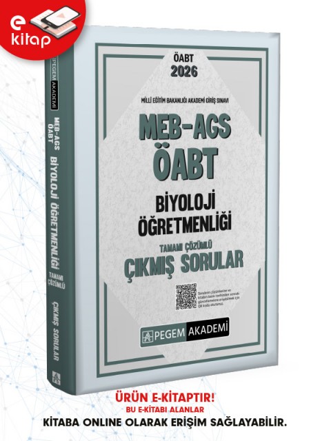 2026 MEB-AGS ÖABT Biyoloji Öğretmenliği Tamamı Çözümlü Çıkmış Sorular (e-kitap)