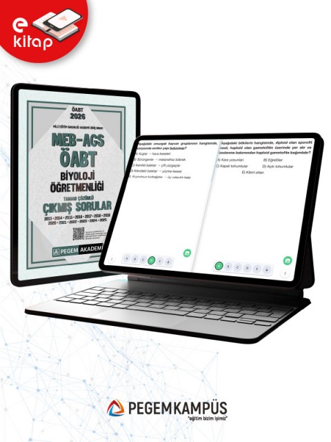 2026 MEB-AGS ÖABT Biyoloji Öğretmenliği Tamamı Çözümlü Çıkmış Sorular (e-kitap)