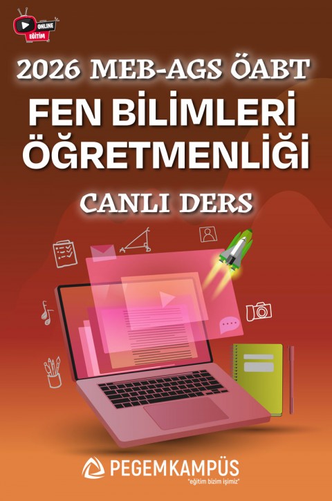 2026 MEB-AGS ÖABT Fen Bilimleri Öğretmenliği Canlı Ders + Ders İzleme Defteri + Soru Bankası