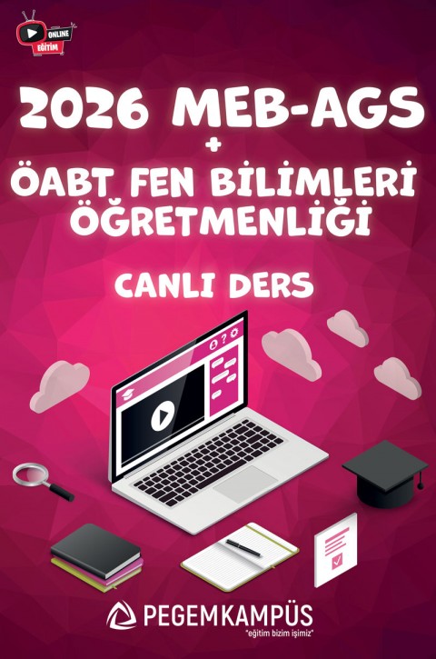 2026 MEB-AGS + ÖABT Fen Bilimleri Öğretmenliği Canlı Dersler + Ders İzleme Defteri + Soru Bankası
