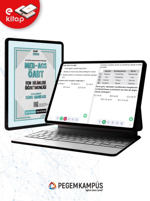 2026 MEB-AGS ÖABT Fen Bilimleri Öğretmenliği Tamamı Çözümlü E-Soru Bankası