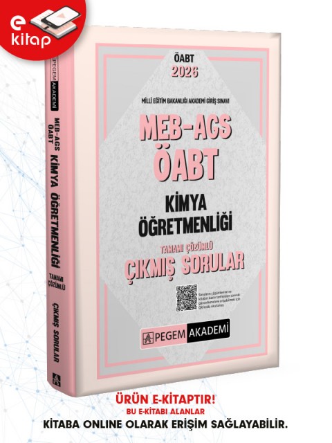 2026 MEB-AGS ÖABT Kimya Öğretmenliği Tamamı Çözümlü Çıkmış Sorular (e-kitap)