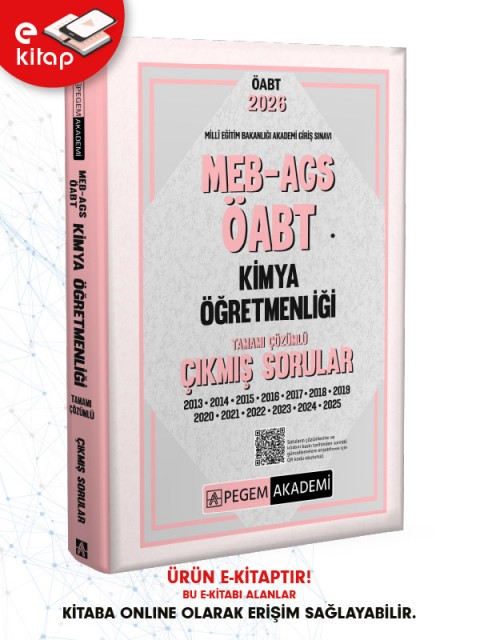 2026 MEB-AGS ÖABT Kimya Öğretmenliği Tamamı Çözümlü Çıkmış Sorular (e-kitap)