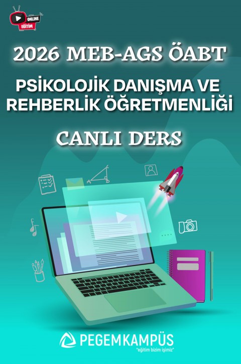 2026 MEB-AGS ÖABT PDR Öğretmenliği Canlı Ders + Ders İzleme Defteri + Soru Bankası