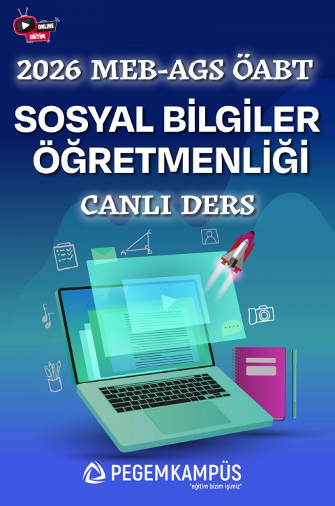 2026 MEB-AGS ÖABT Sosyal Bilgiler Öğretmenliği Canlı Ders + Ders İzleme Defteri + Soru Bankası