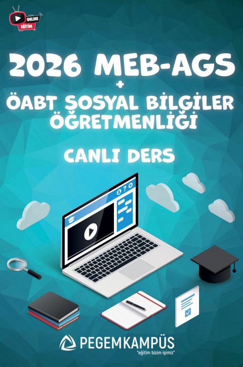 2026 MEB-AGS + ÖABT Sosyal Bilgiler Öğretmenliği Canlı Dersler + Ders İzleme Defteri + Soru Bankası
