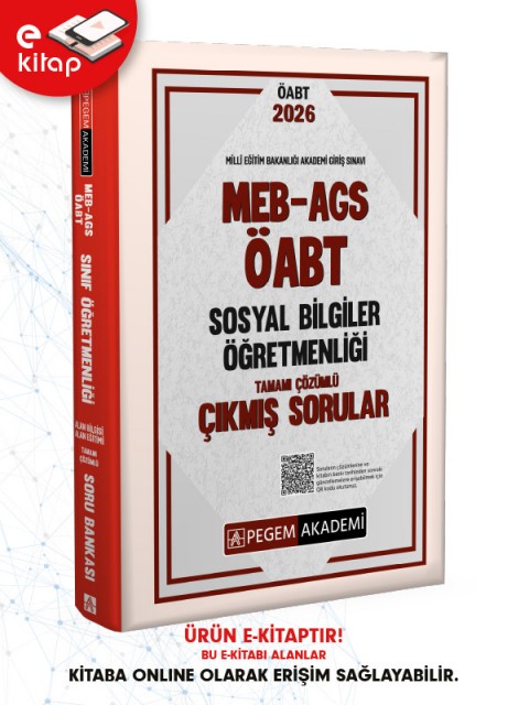 2026 MEB-AGS ÖABT Sosyal Bilgiler Öğretmenliği Tamamı Çözümlü Çıkmış Sorular (e-kitap)