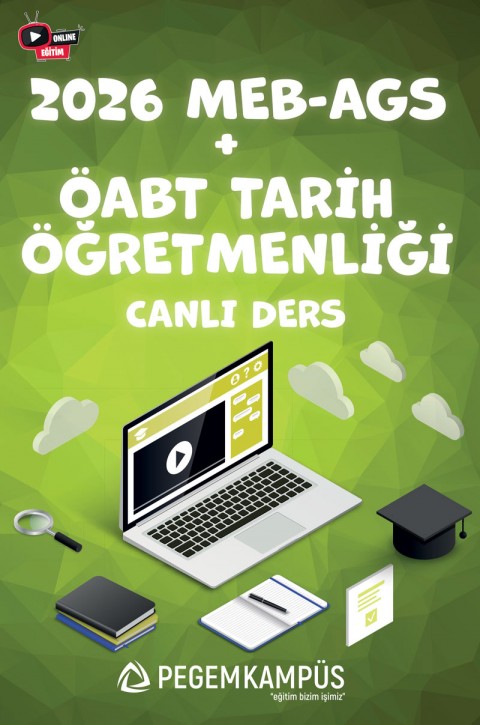 2026 MEB-AGS + ÖABT Tarih Öğretmenliği Canlı Dersler + Ders İzleme Defteri + Soru Bankası