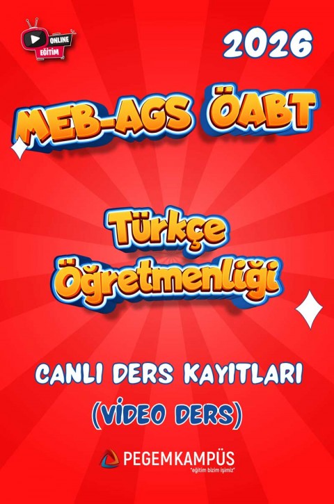 2026 MEB-AGS ÖABT Türkçe Öğretmenliği Canlı Ders Kayıtları (Video Ders)