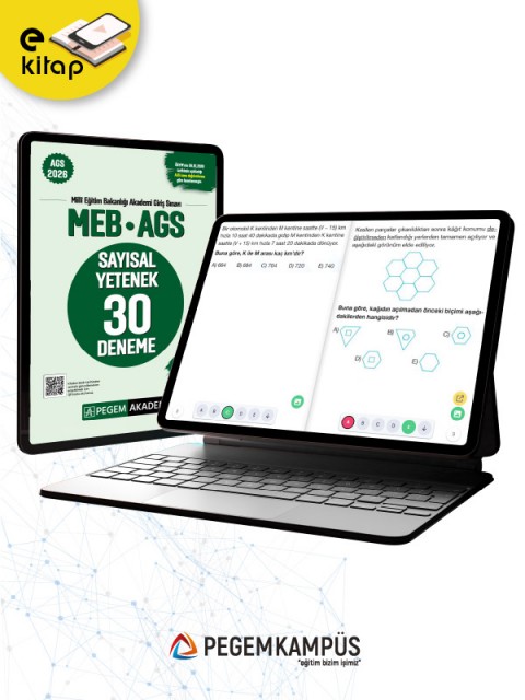 2026 MEB-AGS Sayısal Yetenek Tamamı Çözümlü 30 Deneme E-Kitap
