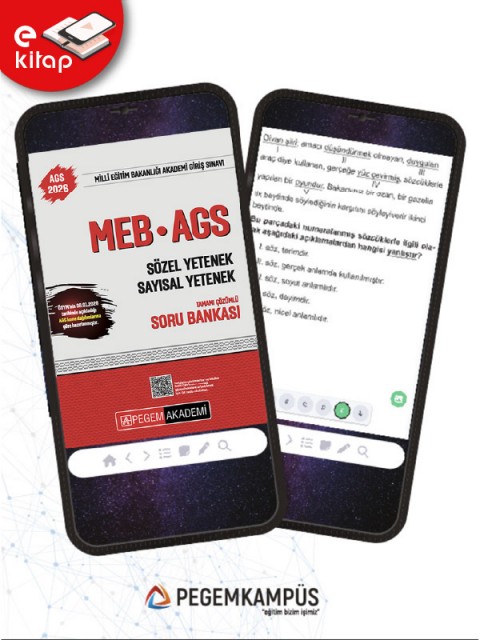 2026 MEB-AGS Sözel Yetenek-Sayısal Yetenek Tamamı Çözümlü E-Soru Bankası