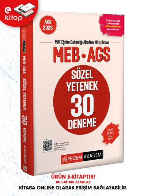 2026 MEB-AGS Sözel Yetenek Tamamı Çözümlü 30 Deneme E-Kitap