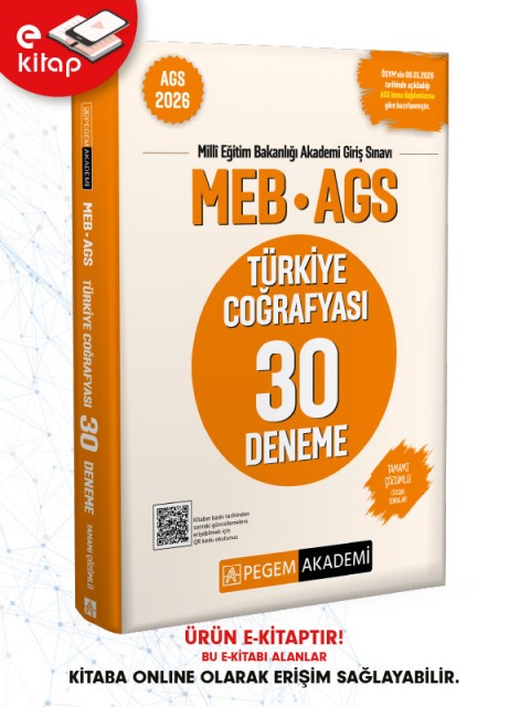 2026 MEB-AGS Türkiye Coğrafyası Tamamı Çözümlü 30 Deneme E-Kitap