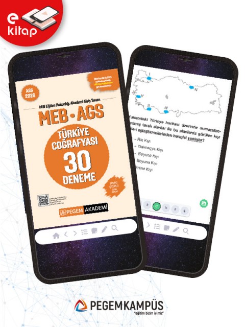 2026 MEB-AGS Türkiye Coğrafyası Tamamı Çözümlü 30 Deneme E-Kitap
