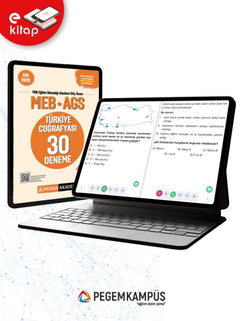 2026 MEB-AGS Türkiye Coğrafyası Tamamı Çözümlü 30 Deneme E-Kitap