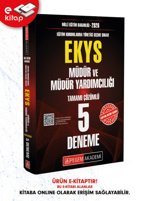 2026 Millî Eğitim Bakanlığı Eğitim Kurumlarına Yönetici Seçme Sınavı (EKYS) Müdür ve Müdür Yardımcılığı Tamamı Çözümlü 5 Deneme (e-kitap)