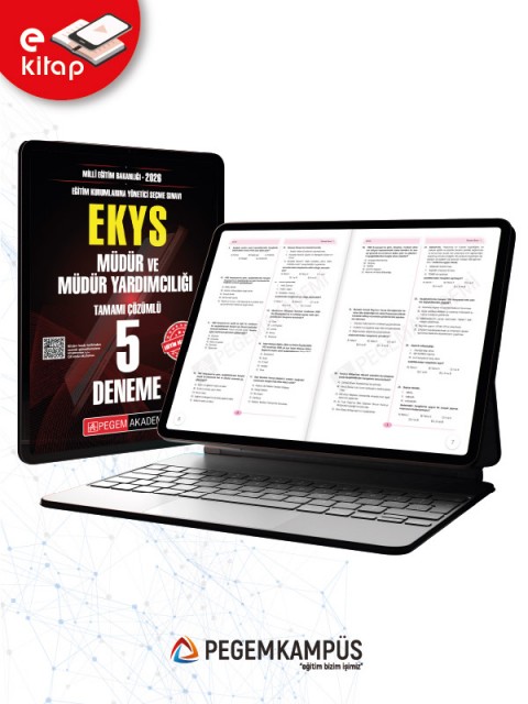 2026 Millî Eğitim Bakanlığı Eğitim Kurumlarına Yönetici Seçme Sınavı (EKYS) Müdür ve Müdür Yardımcılığı Tamamı Çözümlü 5 Deneme (e-kitap)