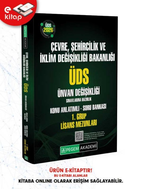 2026 ÜDS Çevre Şehircilik ve İklim Değişikliği Bakanlığı ÜDS Ünvan Değişikliği Sınavlarına Hazırlık Konu Anlatımlı Soru Bankası E-Kitap - 1. Grup LİSANS MEZUNLARI